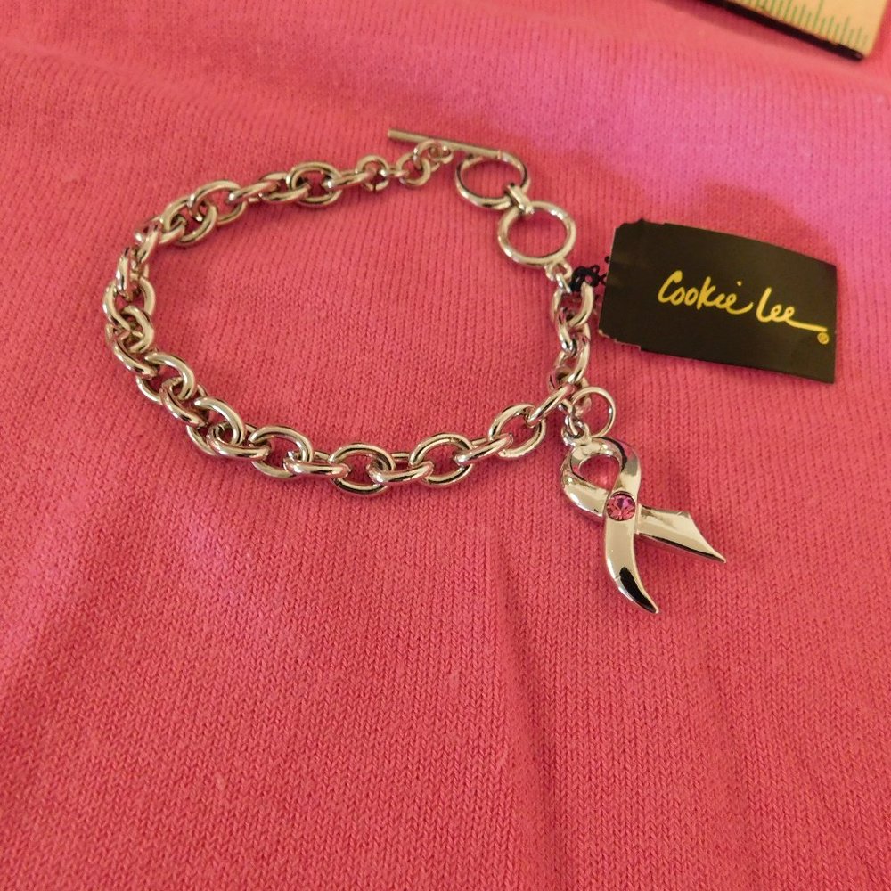 COOKIE LEE BREAST CANCER AWARENESS CHARM BRACELET